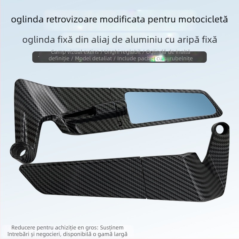 Adaptor oglindă pentru motocicletă din aliaj de aluminiu, model H3390 snakeskin, oglindă pătrată, montaj față-spate, compatibil cu motociclete și vehicule electrice