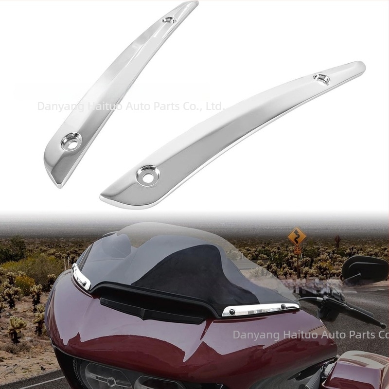 Parbriz Harley Touring: șine metalice decorative, model HT-MTHAPH0034-2