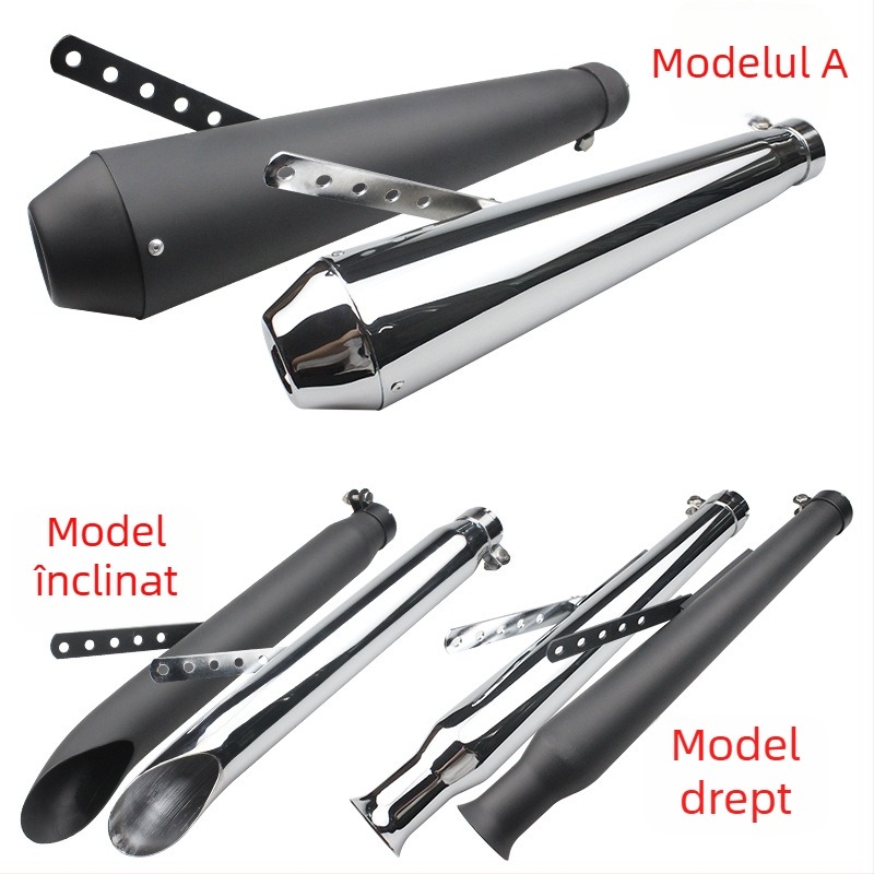 Țeavă de evacuare pentru motocicletă - universală, reglabilă, accesoriu retro modificat (Material: oțel inoxidabil; Brand: Yixuanbao; Stil: Altul)