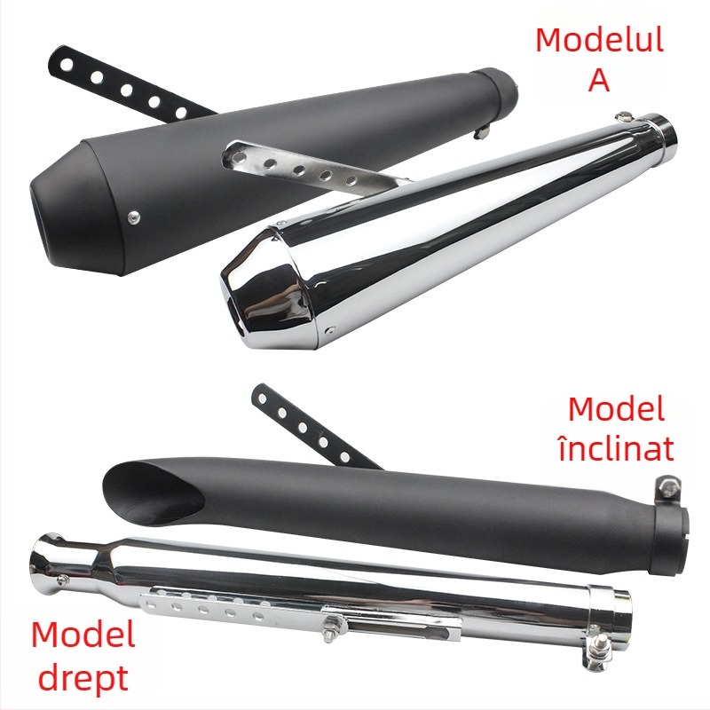 Țeavă de evacuare pentru motocicletă - universală, reglabilă, accesoriu retro modificat (Material: oțel inoxidabil; Brand: Yixuanbao; Stil: Altul)