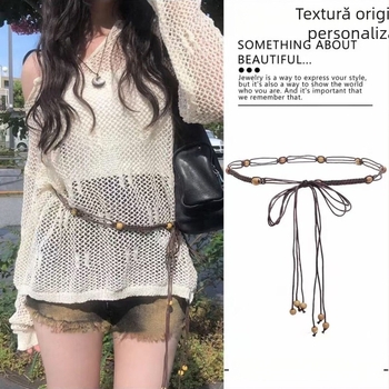 Lanț talie împletit manual - accesoriu din plastic pentru unisex, destinat tinerilor, vară primăvară toamnă