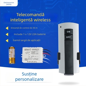 Gonka Guangjia întrerupător fără fir cu 1 canal, design clasic simplu și compact, temperatură de funcționare până la 85°C, potrivit pentru iluminare variată, săli de expoziții și holuri; număr material JL-C02-1 road