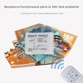 Intrerupător cu un singur canal, control de la distanță pentru lămpi de dezinfectare și lămpi anti-țânțari — fără fir, până la 315 m, -20 la 75 °C, potrivit pentru lămpi de uz casnic