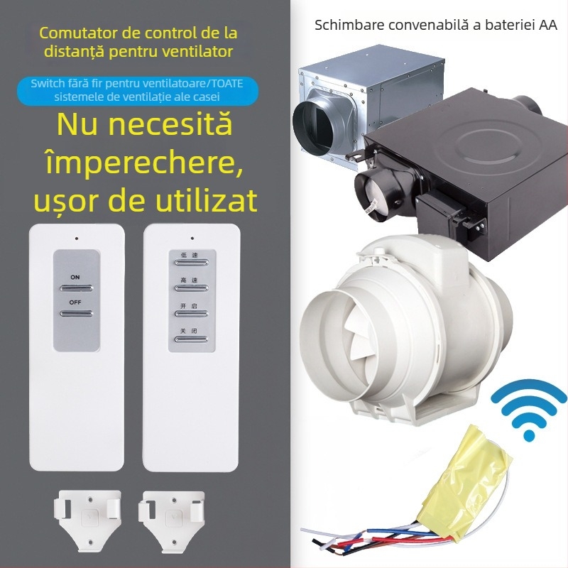 Ventilator wireless cu telecomandă JANX, temperatură de funcționare 0-40°C, întrerupător la distanță