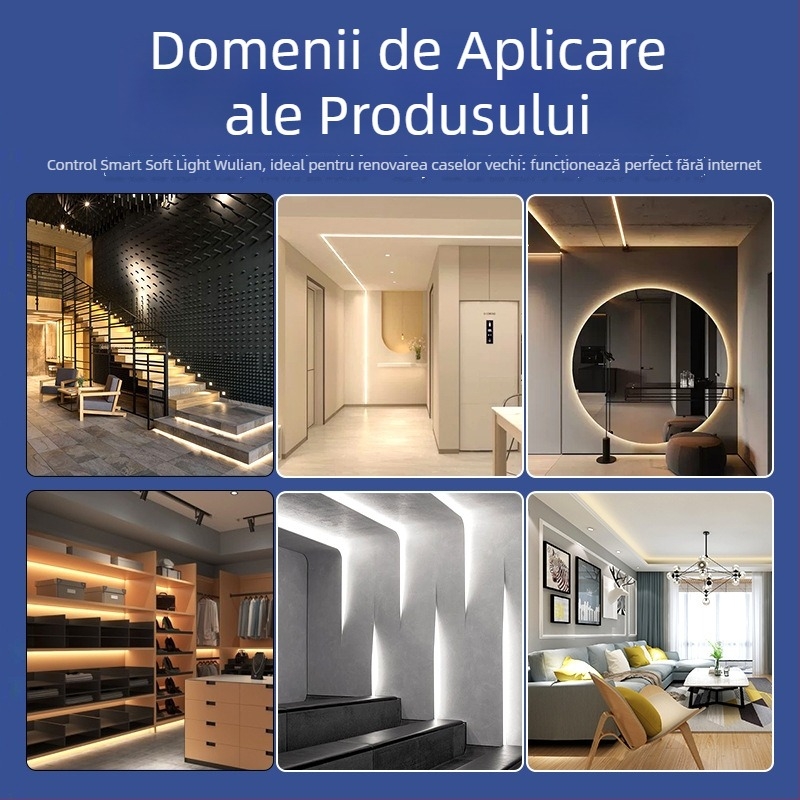 Panou inteligent de control al iluminatului cu reglaj, Bluetooth wireless, fără neutră, versiune cu două conductoare, întrerupător LED cu comandă vocală, panou din sticlă