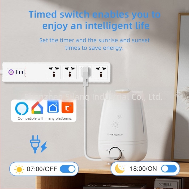 Priză inteligentă universală cu Wi‑Fi, prize US/UK/EU, 16A, 110–240V, 3500W