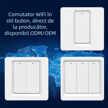 Comutator inteligent cu buton, WiFi, control vocal Alexa și control de la distanță prin aplicație (AC110-240V, gaură de montaj 86×86 mm, foi de cupru pur, clasificare 3C până la 400V)