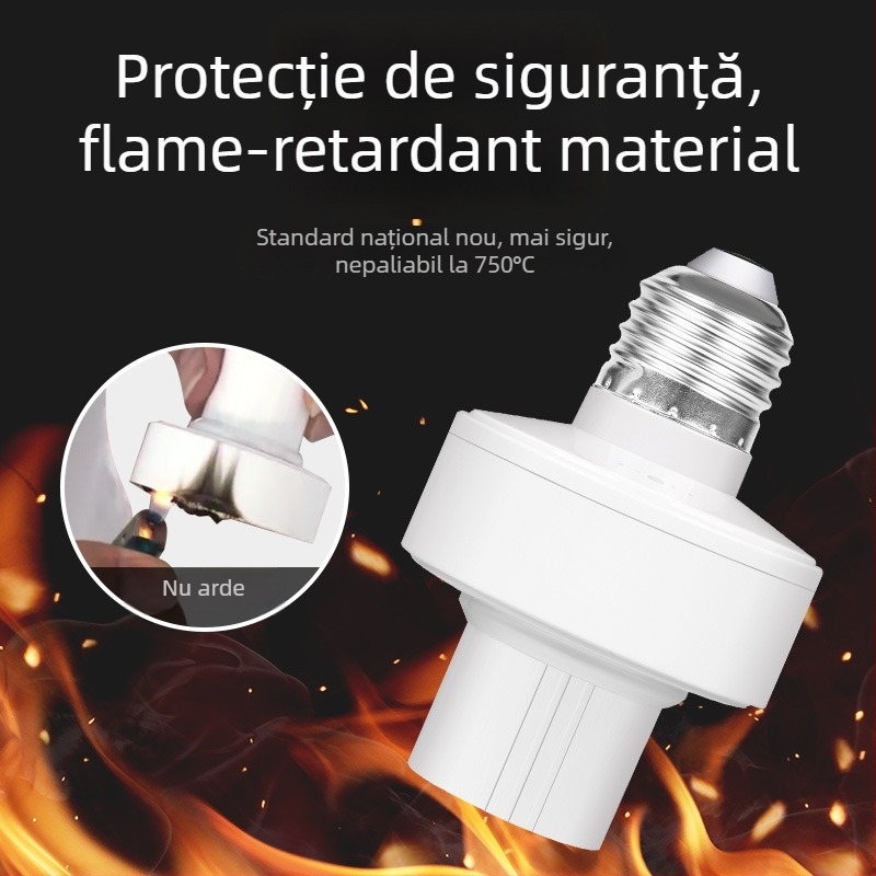 Suport bec E27 cu întrerupător wireless, control de la distanță, 220V, temperatură de funcționare -20°C până la 65°C