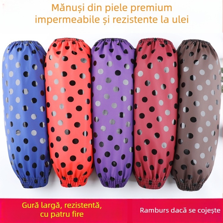 Manșon de bucătărie din piele PU, impermeabil, rezistent la ulei, căptușit, rezistent la uzură