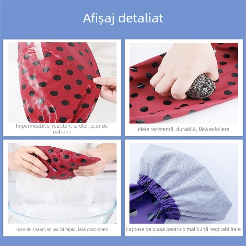 Manșon de bucătărie din piele PU, impermeabil, rezistent la ulei, căptușit, rezistent la uzură