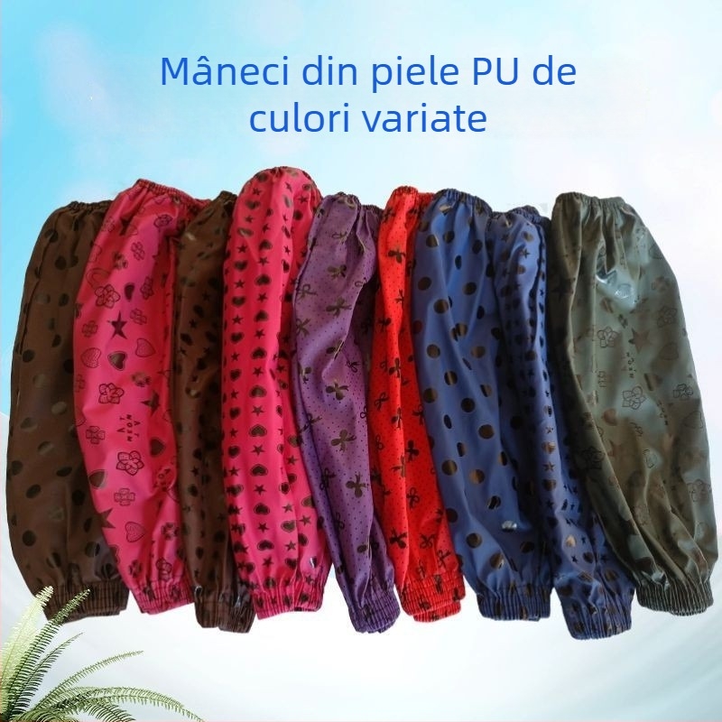 Manșon de bucătărie din piele PU, impermeabil, rezistent la ulei, căptușit, rezistent la uzură