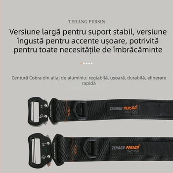 Curea tactică pentru bărbați, cataramă din aliaj, curea din nylon, lățime 3,8 cm, multifuncțional pentru sport și activități în aer liber, electroplacare