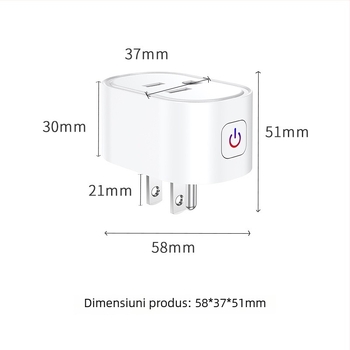 Graffiti Priză Inteligentă WiFi Mini 16A cu Măsurare a Consumului, Control de la Distanță prin Alexa, Interval 110-240V