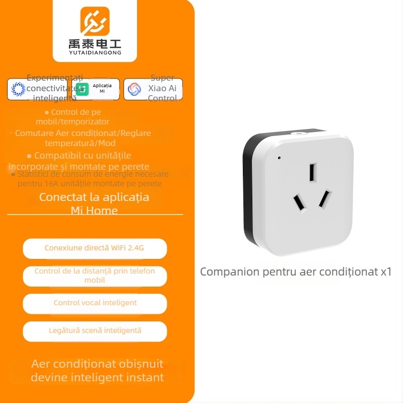 Telecomandă inteligentă pentru aer condiționat, Wi‑Fi și control vocal, 16A, AC110/250V, 3520W, modul de somn, temporizator, certificat CCC