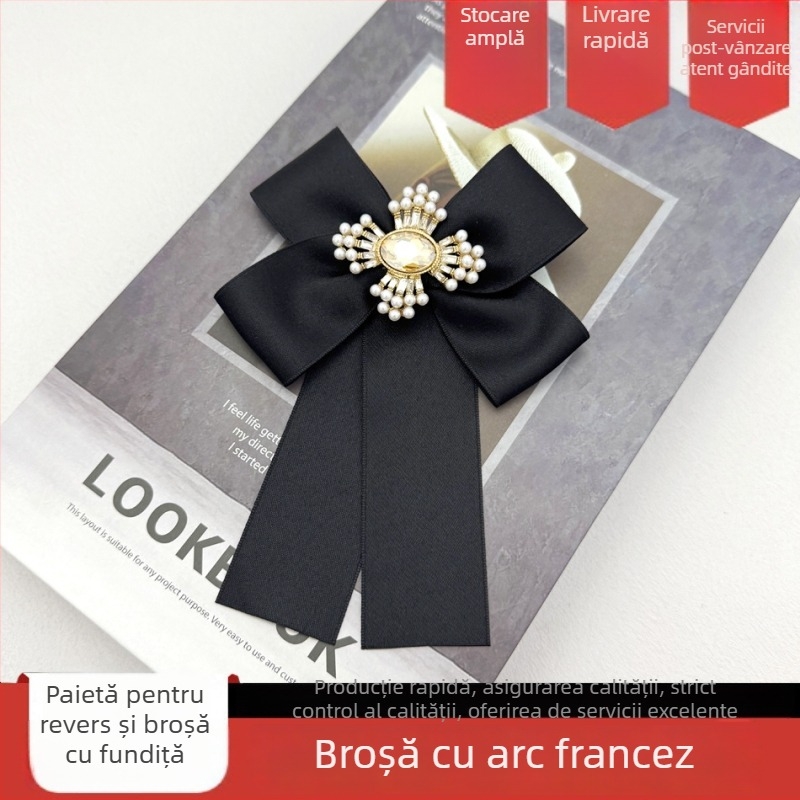 Papion cu floare pentru guler, manual, unisex, poliester și bumbac, seria Prințesa