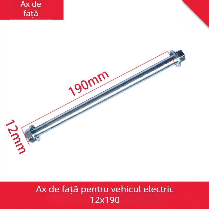 Ax frontal pentru biciclete electrice și motociclete | Aliaj de zinc | Componentă a cadrului, compatibilă cu roata din față
