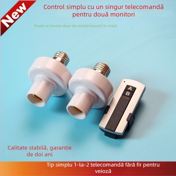 Comutator fără fir pentru lampă, bază E27, multi-grup, telecomandă, 315 MHz RF, 110V