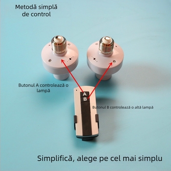 Comutator fără fir pentru lampă, bază E27, multi-grup, telecomandă, 315 MHz RF, 110V
