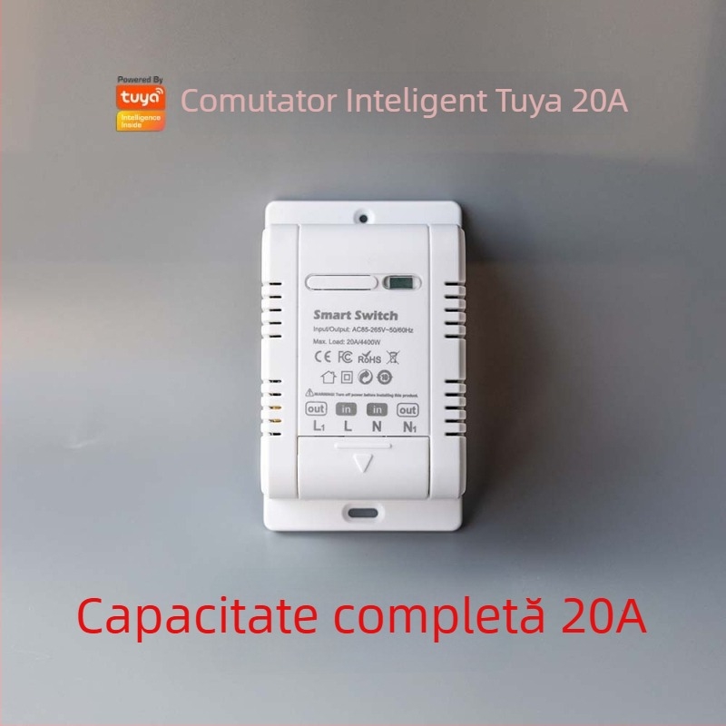 Intrerupător WiFi inteligent cu control vocal și monitorizare a consumului de energie, 20A, 110-240V AC