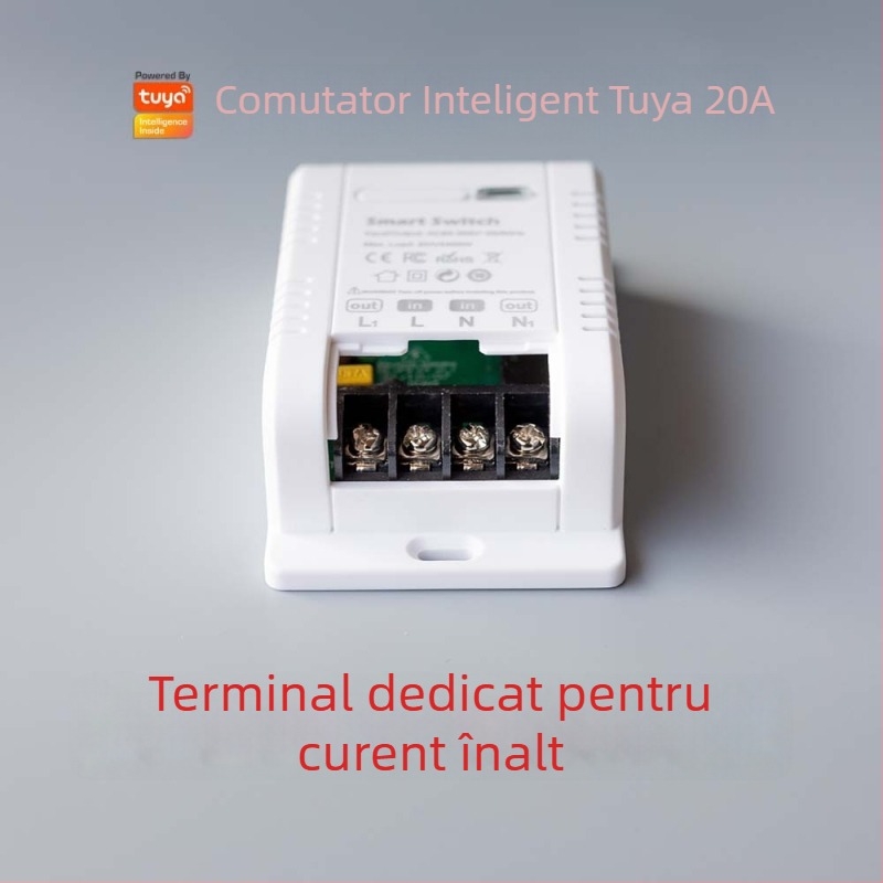 Intrerupător WiFi inteligent cu control vocal și monitorizare a consumului de energie, 20A, 110-240V AC