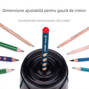Ascuțitoare electrică de creioane TEN-WIN Astronomy 8028, corp din plastic, design geometric, mecanism cu tijă triunghiulară