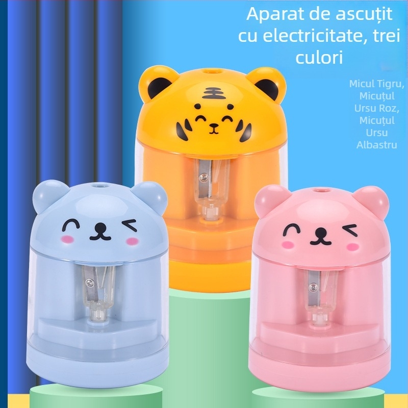 Ascuțitor electric de creioane, design animal, model 60, din plastic