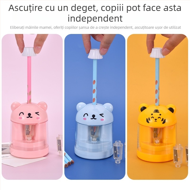 Ascuțitor electric de creioane, design animal, model 60, din plastic