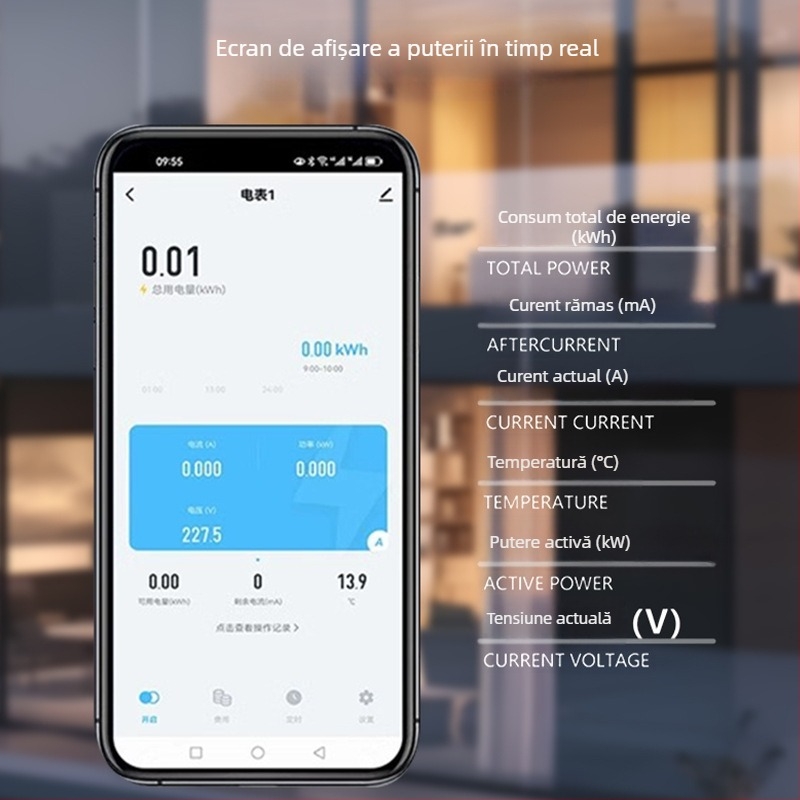 Quick Pass întrerupător WIFI inteligent cu protecție la supratensiune/subtensiune, protecție la scurgeri de curent și la trăsnet, control prin APP, repornire automată, carcasă PA66, 85-265V AC, 85-240V 3C rating