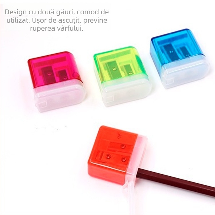 Ascuțitor de creioane Dongyang 210, cu două găuri, corp din plastic