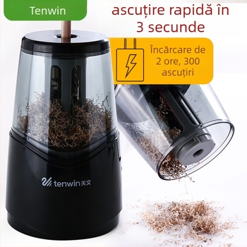 Ascuțitor de creioane electric 8010 – acționare electrică, corp din ABS, ambalaj cutie de carton