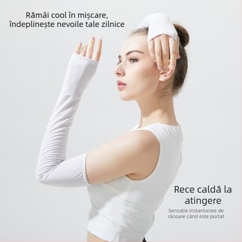 Manșete de protecție UV pentru antebrațe - unisex, lungi, croială lejeră, pentru condus (100% poliester; cusute; lungime lungă)