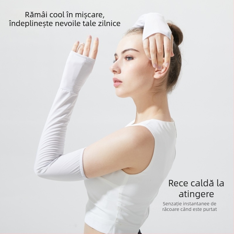 Manșete de protecție UV pentru antebrațe - unisex, lungi, croială lejeră, pentru condus (100% poliester; cusute; lungime lungă)