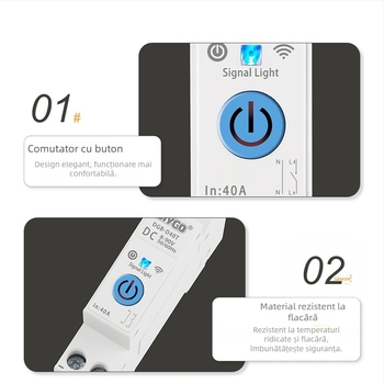 Întrerupător inteligent WiFi pentru circuite DC 8-90V, control de la distanță prin aplicație, temporizare