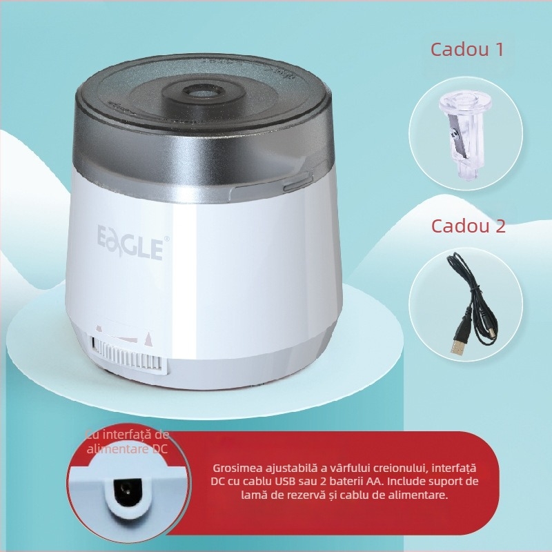 Acuțitor electric pentru creioane pentru elevi – TY60USB, din plastic, alimentare electrică, greutate 200 g, marcă Yi and Gao