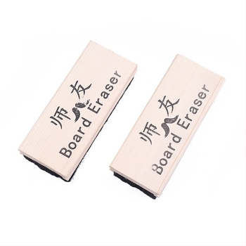 Radieră din lemn pentru tablă neagră și tablă albă, cap din fibră de filc chimică, ștergere ușoară