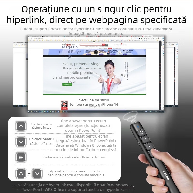 Bias Bi19 stilou laser pentru răsfoire pagini cu pointer laser