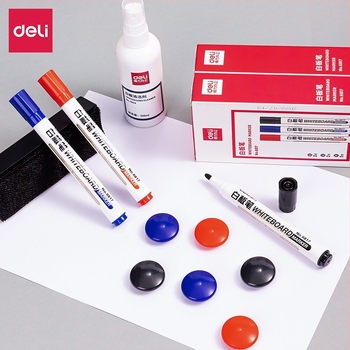 Set accesorii tablă albă MB402 de la Deli pentru birou (carcasă din plastic; lățime linie 1–3 mm; pentru birou)