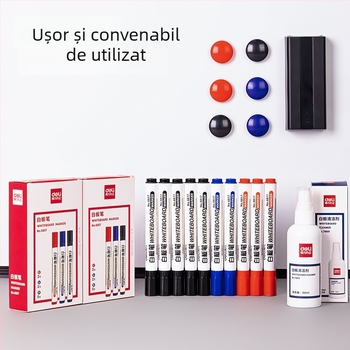 Set accesorii tablă albă MB402 de la Deli pentru birou (carcasă din plastic; lățime linie 1–3 mm; pentru birou)