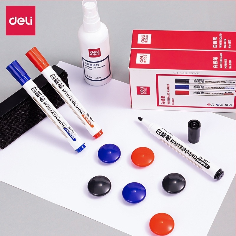 Set accesorii tablă albă MB402 de la Deli pentru birou (carcasă din plastic; lățime linie 1–3 mm; pentru birou)