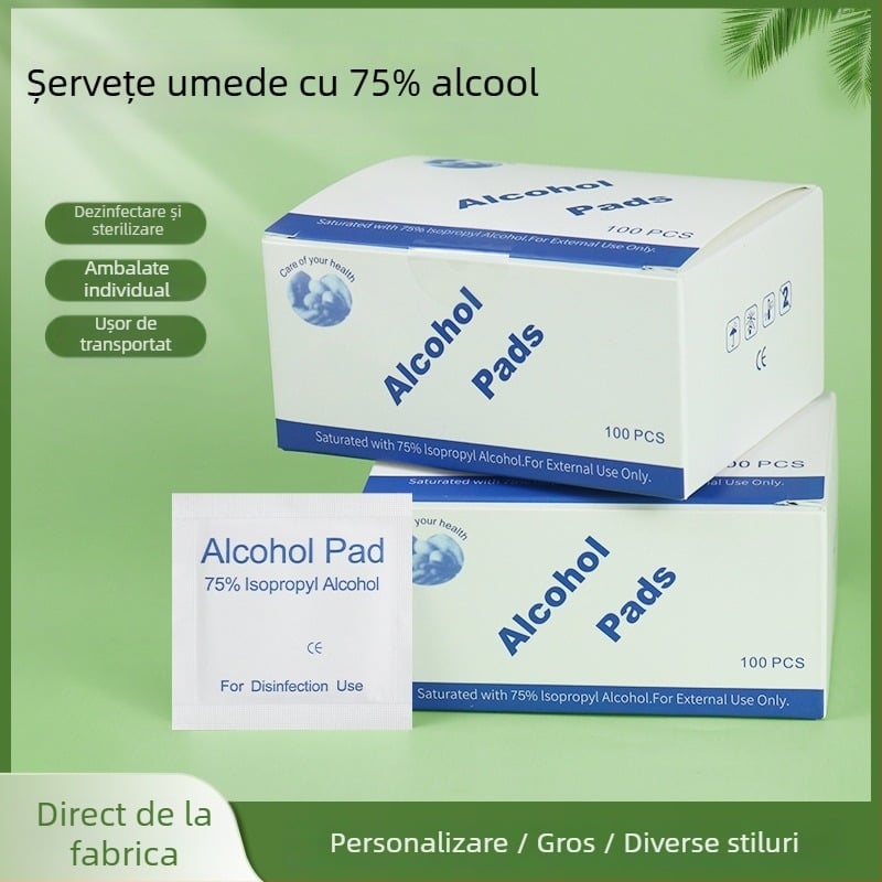 Șervete cu 75% etanol – All-in-One set pentru curățare: telefon, unghii și accesorii pentru urechi, curățare și dezinfectare