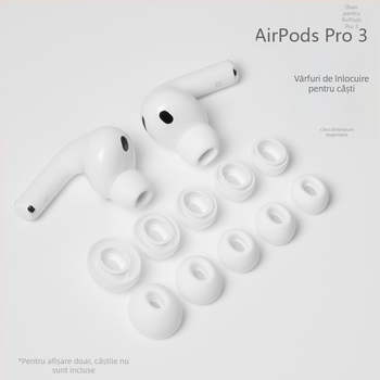 AirPods Pro 3 capete din silicon pentru urechi – accesorii înlocuire, reducere zgomot 30%, izolare sonoră, îmbunătire calitate sunet
