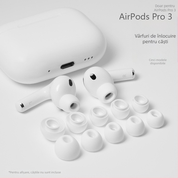 AirPods Pro 3 capete din silicon pentru urechi – accesorii înlocuire, reducere zgomot 30%, izolare sonoră, îmbunătire calitate sunet
