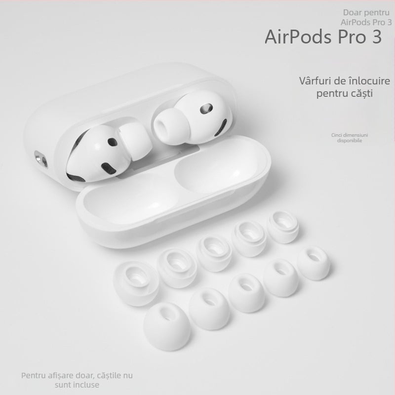 AirPods Pro 3 capete din silicon pentru urechi – accesorii înlocuire, reducere zgomot 30%, izolare sonoră, îmbunătire calitate sunet