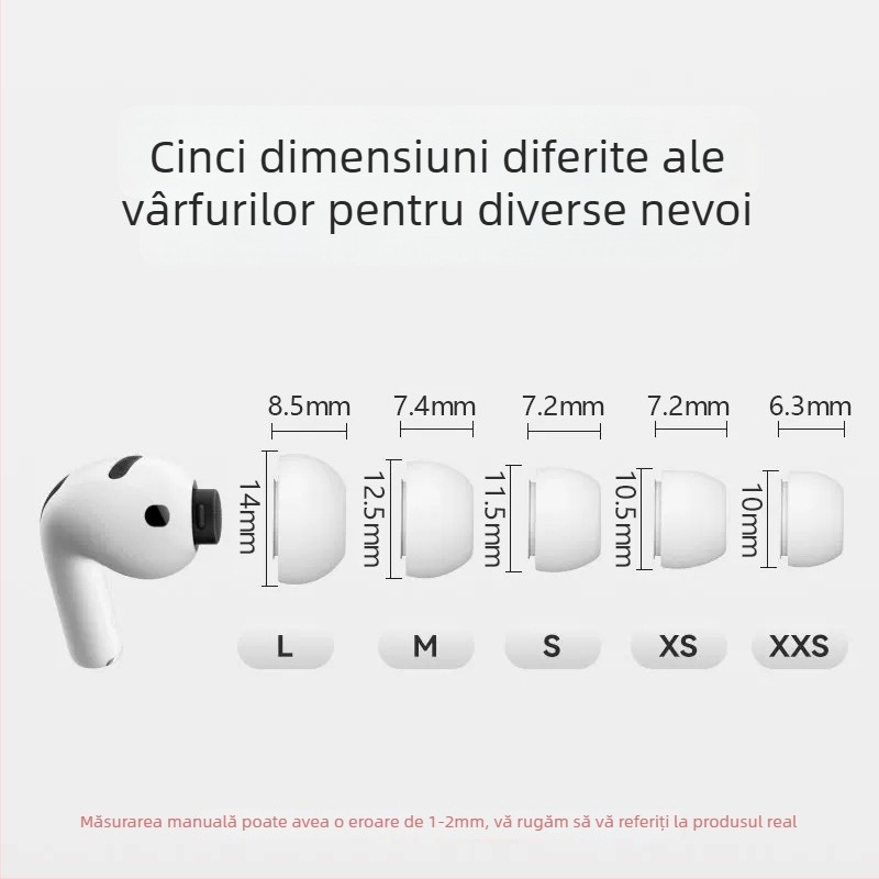 AirPods Pro 3 capete din silicon pentru urechi – accesorii înlocuire, reducere zgomot 30%, izolare sonoră, îmbunătire calitate sunet