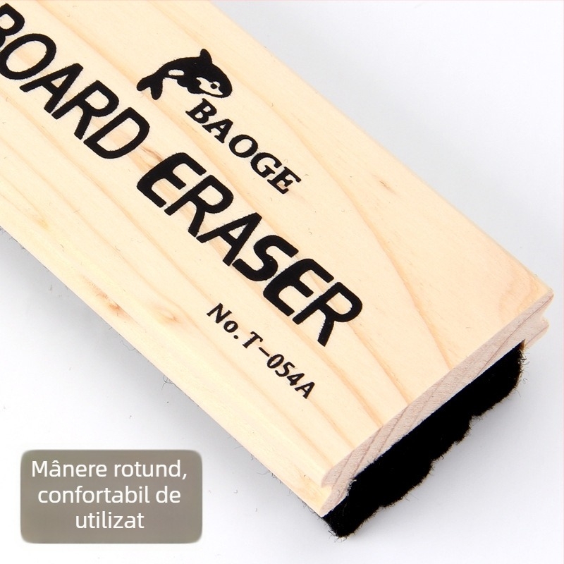 Platinology Radieră din lemn pentru tablă albă, cu suprafață din fetru, anti-static, imprimare logo