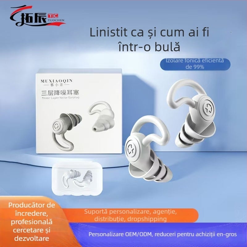 Dopuri de urechi din silicon pentru izolare fonică - în urechi, impermeabile, NRR 35