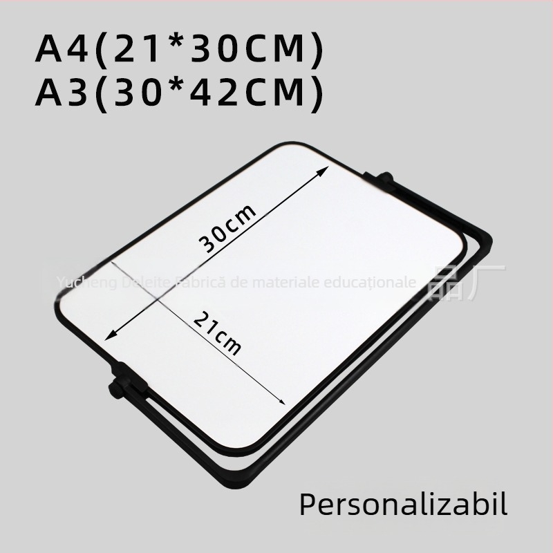 Tablă magnetică dublu-fațetă pentru birou, cu cadru din plastic și panou din metal — Instrument educațional pentru copii