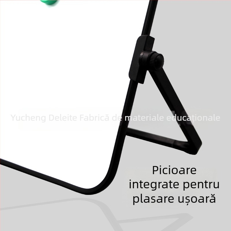 Tablă magnetică dublu-fațetă pentru birou, cu cadru din plastic și panou din metal — Instrument educațional pentru copii