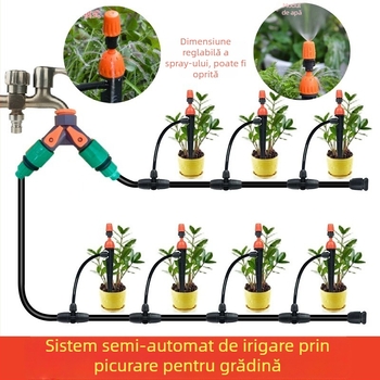 Skypace Dispozitiv de udare pentru flori, cu sistem de picurare prin micro-tuburi și pulverizare, pentru uz casnic pe balcon, în grădină și la ghivece.