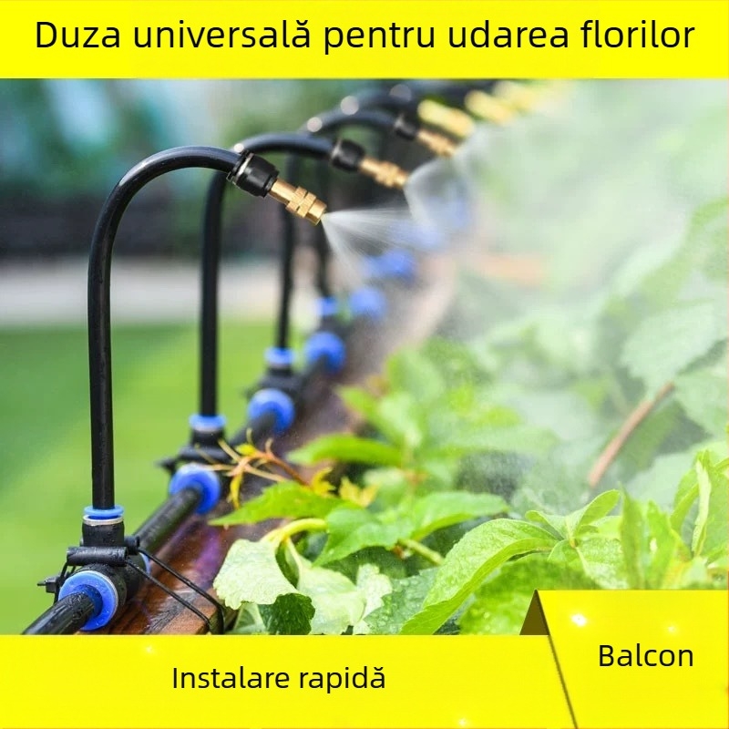 Skypace Dispozitiv de udare pentru flori, cu sistem de picurare prin micro-tuburi și pulverizare, pentru uz casnic pe balcon, în grădină și la ghivece.